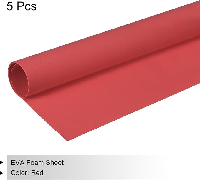 MECCANIXITY EVA Foam Sheets Bright Red 19.7 Inch x 19.3 Inch 1mm Thick Crafts - Image 3