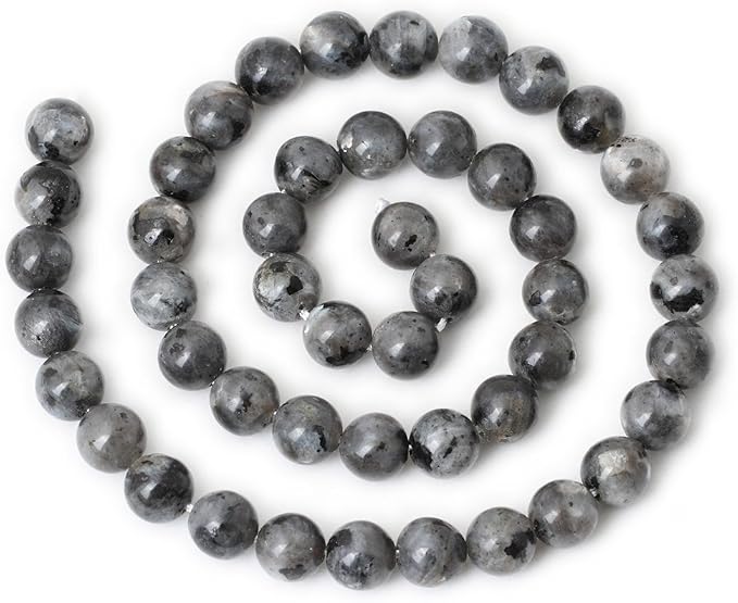 45PCS 8mm Natural Black Labradorite Gemstone Round Loose Beads Crystal Energy - Image 2