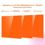 Adrattnay Orange Acrylic Sheets, 1/8 Thick - Image 3