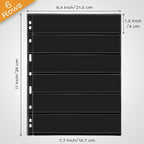Cindeer 20 Sheets Stamp Pages Collector Album Binder Standard 9 Hole Binder - Image 6