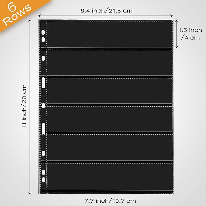 Cindeer 20 Sheets Stamp Pages Collector Album Binder Standard 9 Hole Binder - Image 6