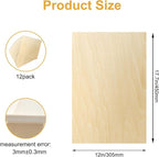 12 Pack Basswood Sheets 12x18x1/8 Inch, Balsa Wood Sheet, 3mm Plywood - Image 2