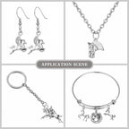 DanLingJewelry 100Pcs 10 Styles Antique Silver Horse & Horseshoe Animal Charms - Image 7
