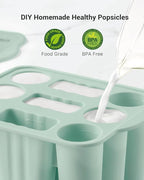 9-Cavity Popsicle Molds for Kids, Homemade BPA-Free Silicone Popsicle Maker - Image 4