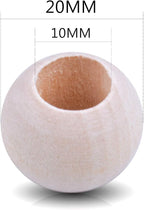 Jdesun 100 Pieces Wooden Beads, Natural Round Wood Loose Beads Wood Spacer 20mm - Image 2