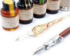 MU-02 Calligraphy Pen Set, Glass Dip Pen and Handcrafted Wooden Dip Pen Gift Set - Image 8