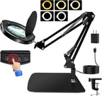 15X HD Magnifying Glass with Light, Hands-Free Desk Magnifier with 2-in-1 Base by GNQJDC