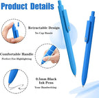 Piochoo Pens, 8 Pack Black Ink Gel Pens Ballpoint Smooth Writing Pens - Image 5