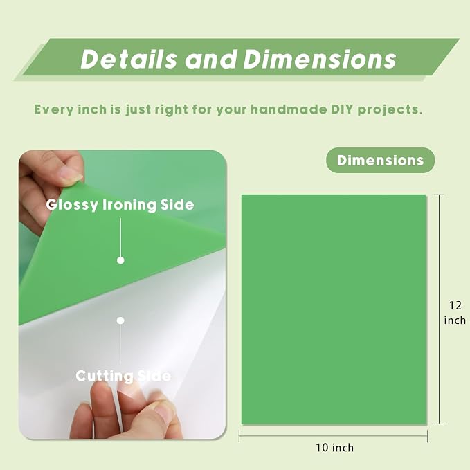 HTV Heat Transfer Vinyl, Fruit Green 12pcs 12" x 10" Iron-on Vinyl | Iron On - Image 2