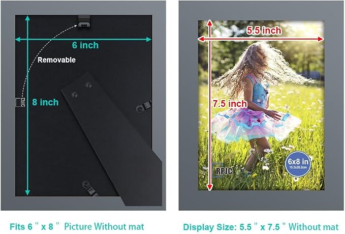 RPJC 6x8 inch Picture Frame Made of Solid Wood and High Definition Glass - Image 4