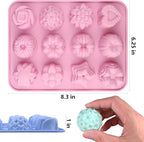Sakolla 3 Pack Flower Soap Molds, 12 Cavities Different Shapes Silicone Molds - Image 2
