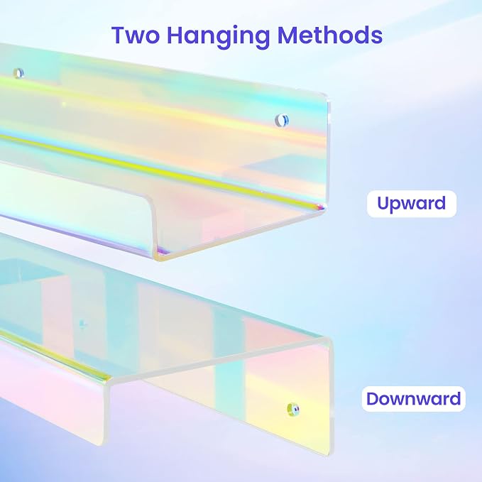 upsimples 4 Pcs 15" Iridescent Acrylic Shelves - Image 6