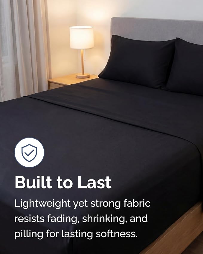 Lightweight 4 Piece Bed Sheet Set King Size - Image 4