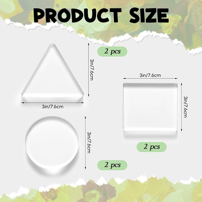 Ripeng 6 Pack Monoprinting Print Plates 3 Inch Small Gel Printing Plates - Image 2