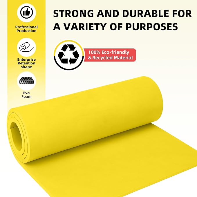 Do²ping Yellow Eva Foam Sheets Roll, 10mm EVA Craft Foam 39''x13.9'' High - Image 4