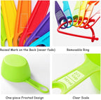 12 Piece Measuring Cups and Spoons Set, Colored Kitchen Measure Tools, Durable - Image 6