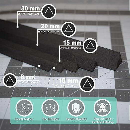 EVA Foam Dowels – Triangular Bevels Sold in 5 Sizes - Image 2
