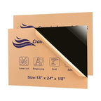 Black Acrylic Sheet 18" x 24" x 1/8", 2 Pack Black Cast Acrylic Sheets Glass by Cranviech