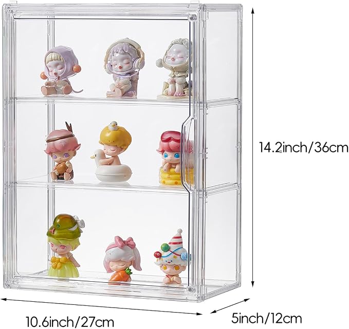 3 Tiers Clear Display Case, Plastic Storage Bins - Image 3