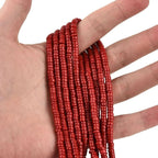 185pcs 4x2mm Red Coral Heishi Disc Rondelle Spacer Natural Stone Semi Precious - Image 4