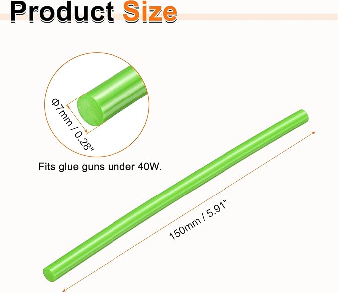 HARFINGTON 10pcs Hot Glue Sticks 0.28" Dia x 5.91" Long EVA Mini Hot Melt - Image 2