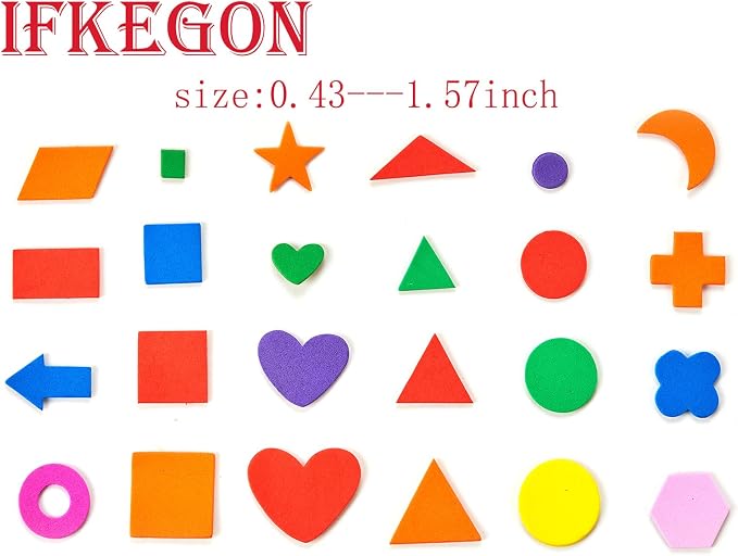 1050PCS Assorted Foam Shapes Stickers, Bulk Collage Materials | - Image 2