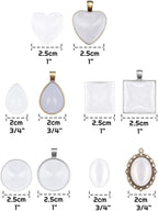 Anezus 60Pcs Pendant Trays, Bezel Pendant Trays Blanks - Image 4