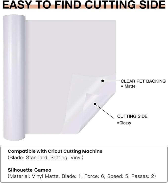 HTVRONT White Permanent Vinyl, Silhouette, Cameo Cutters, Scrapbooking - Image 8