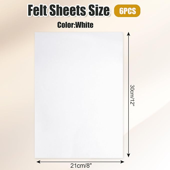 Biaungdo 6 Pcs 8 x 12 Inch Felt Fabric Sheets, - Image 2