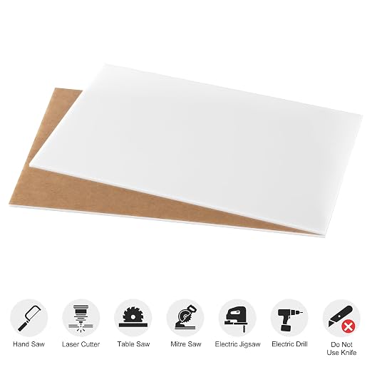 KAITELA White Cast Acrylic Sheet 12" x 16" x 1/8" Thick, Laser Cutting - Image 4
