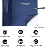 TUMIYA Navy Blue Heat Transfer Vinyl HTV Rolls, Glossy Adhesive HTV Vinyl - Image 3