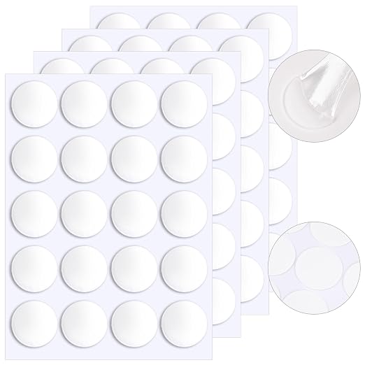 JANYUN 140 Pcs Clear Sticky Dots, 35 mm Round Putty Tape by JANYUN