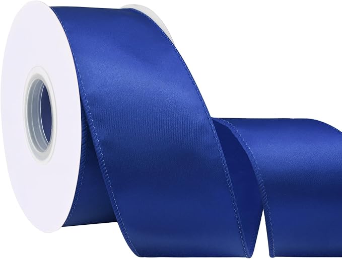 Royal Blue 2.5 Inch Continuous 25 Yards Satin Wired Ribbon by Simplegoal