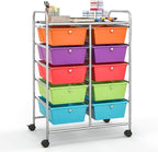 Giantex 10 Drawers Rolling Cart, Classroom Organizers, Storage Cart by Giantex