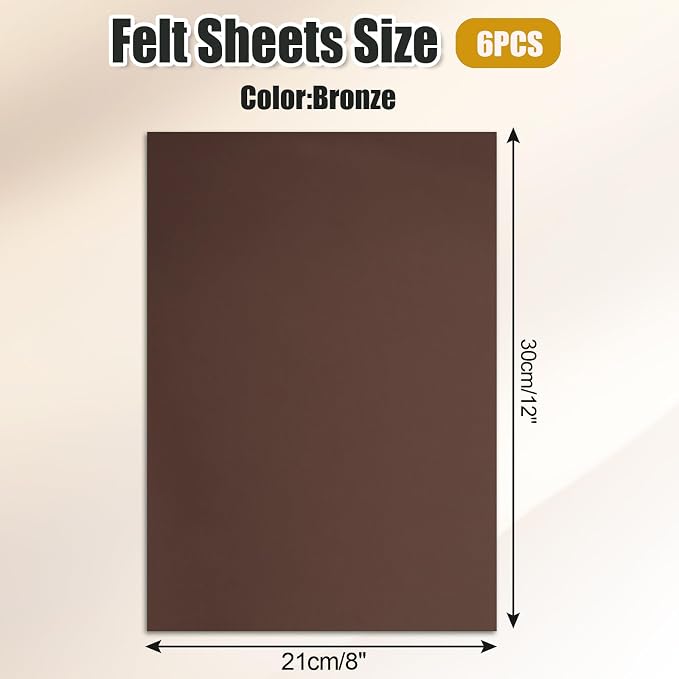 Biaungdo 6 Pcs 8 x 12 Inch Felt Fabric Sheets, - Image 2
