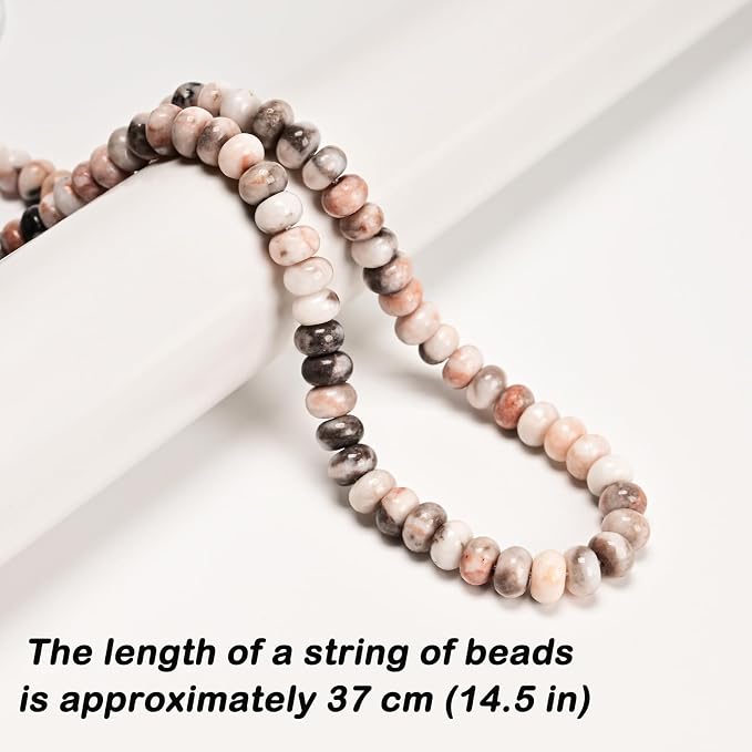 ICAI Beads Natural 5x8mm Rondelle Beads, Abacus Disk Stone Spacer Beads – Loose - Image 5