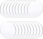 Acrylic Clear Ornament Circle Blanks, 3.5"/89 mm, 1/16" Thick | 50 Pieces by Senbota