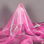 3.3 Yard Long Hot Pink Iridescent Organza Fabric - Image 3