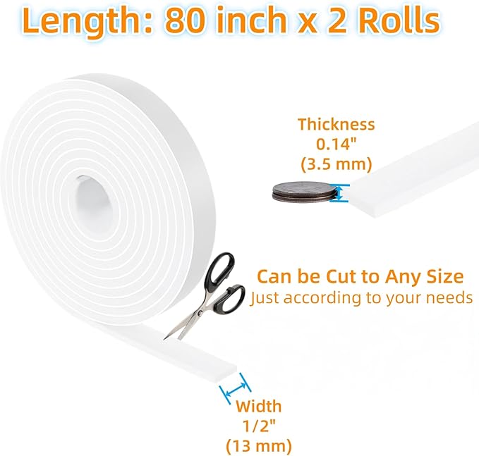Furnigear Felt Strips with Adhesive Backing Heavy Duty Cuttable Felt Tape Roll - Image 2