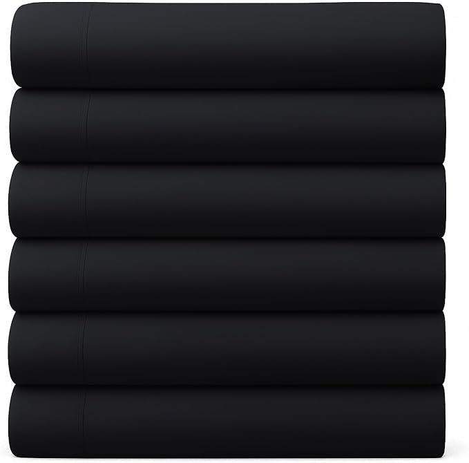 GOLD TEXTILES Full Flat Sheet 12 Pack – Brushed Microfiber Top Sheets by GOLDTEXTILES