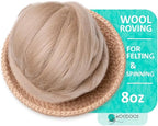 Colored Natural Wool roving, 8 OZ. Best Wool by Kondoosnaturalfibers