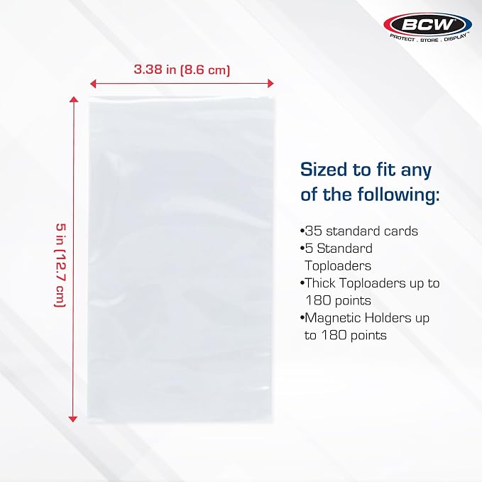 BCW Resealable Team Set Bags – 1000 Count | Holds 35 Loose Cards or 5 Standard - Image 4