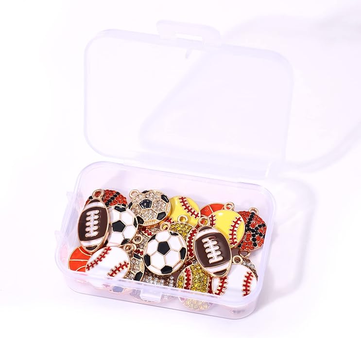 20PCS Sports Charms Enamel Basketball Baseball Pendant Charms - Image 6