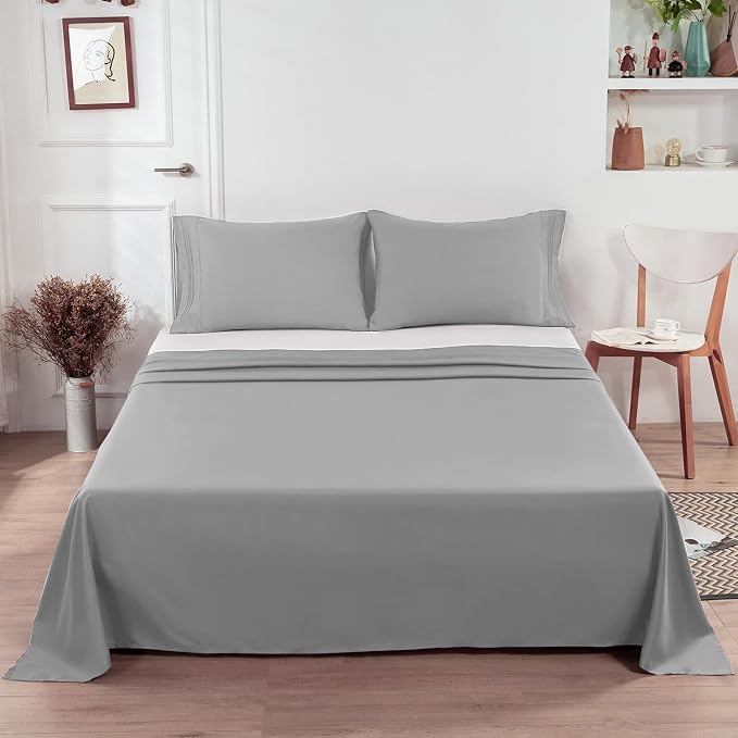 Lirex Flat Sheet, Queen Size Extra Soft Brushed Microfiber Flat Sheet, Machine - Image 6
