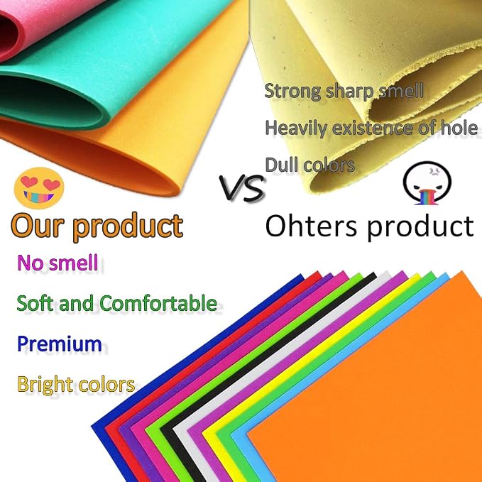 84PACK Foam Craft Sheets 8.5x5.5 inch Eva Color Bulk Foam Paper Set - Image 3