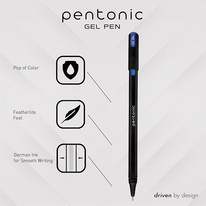 Pentonic Gel Pens, Mixed Pack, Medium & Fine Point, Smooth Writing - Image 2