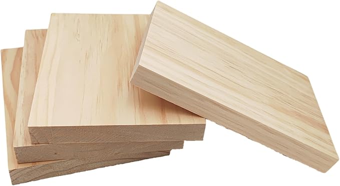4PCS Rectangle Wood Boards Unfinished Wood Blocks by Anktily