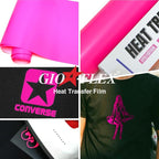PU Heat Transfer Vinyl 12"×20ft Roll Neon Pink – HTV - Image 4
