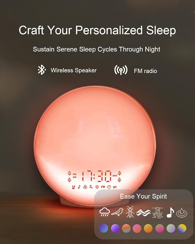Smart Sunrise Alarm Clock with No Signup APP Control & Wake-Up Light, 4 Alarms - Image 5