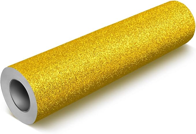 VViViD Glitter Gold DECO65 Permanent Adhesive Craft Vinyl 1 Foot x 6 Feet Roll by VVIVIDVINYL